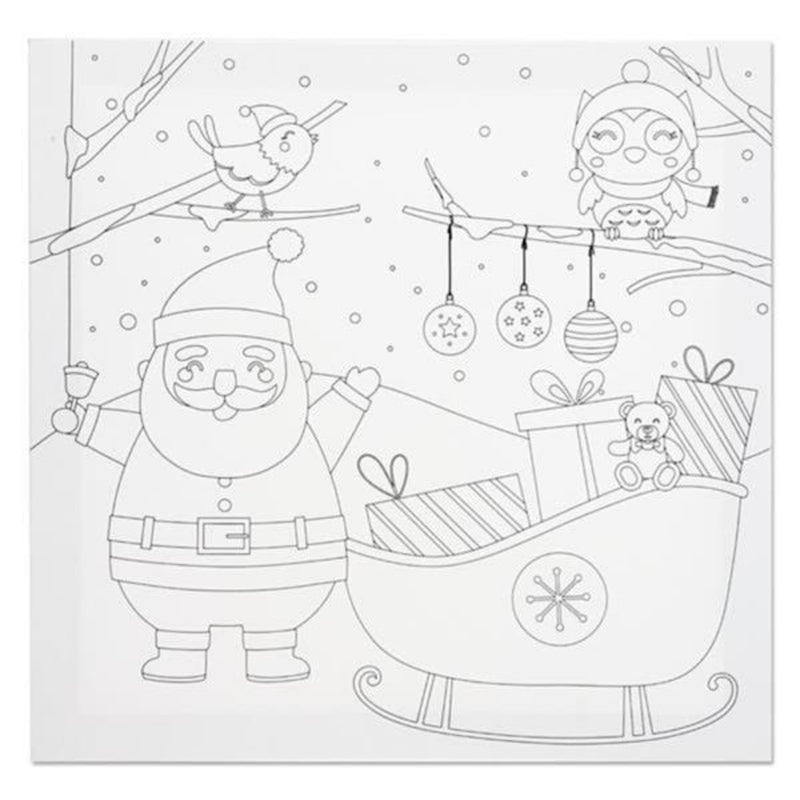 Icon Colour My Canvas - Festive Edition - 300mm x 300mm - Christmas Sleigh Woods