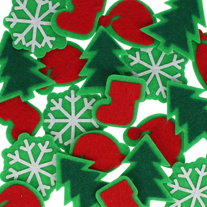 Crafty Bitz Christmas Crafting - Festive Felt Assorted - Pack of 24