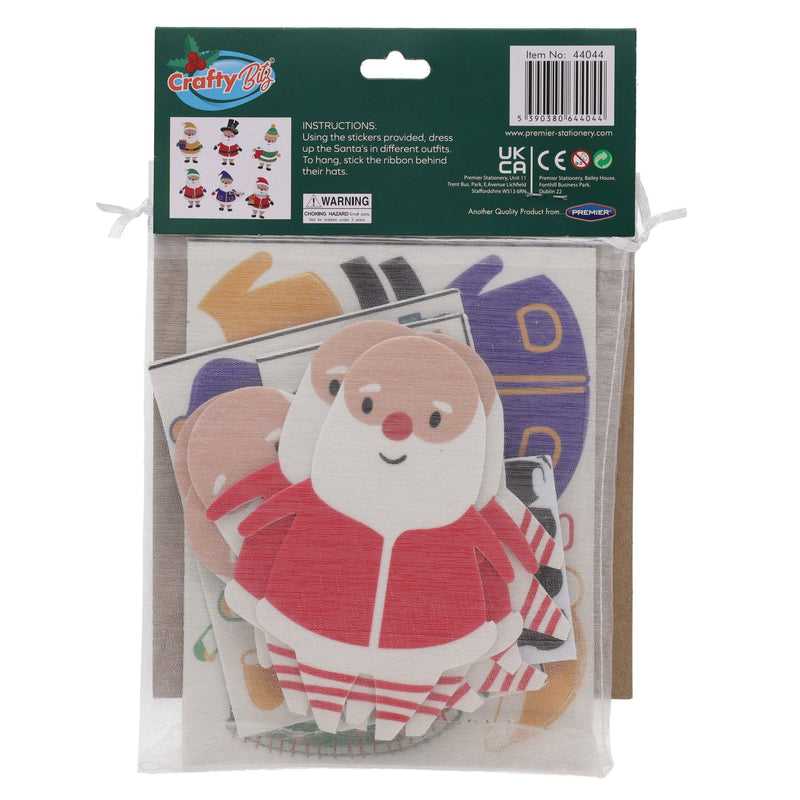 Crafty Bitz Christmas Crafting - Santa Decorations - Pack of 6