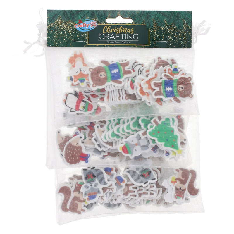 Crafty Bitz Christmas Crafting - Festive Foam Stickers - Pack of 108