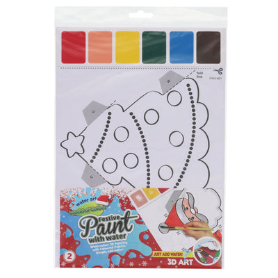 World of Colour Water Art - Paint with Water - Palette on Page - 2 Sheets - Festive