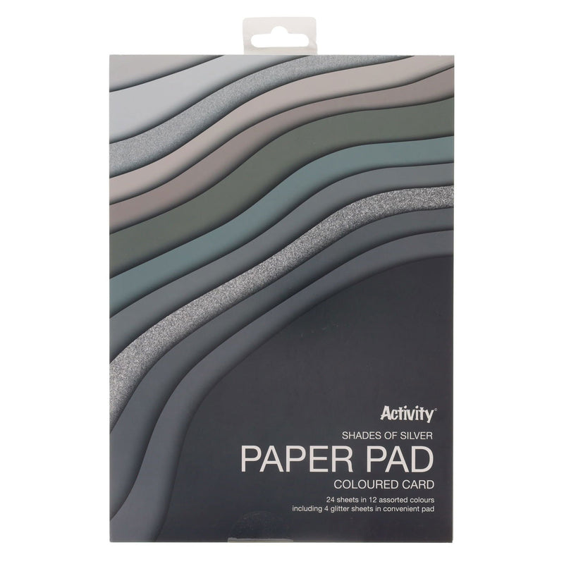 Premier Activity A4 Paper Pad - 24 Sheets - 180gsm - Shades of Silver