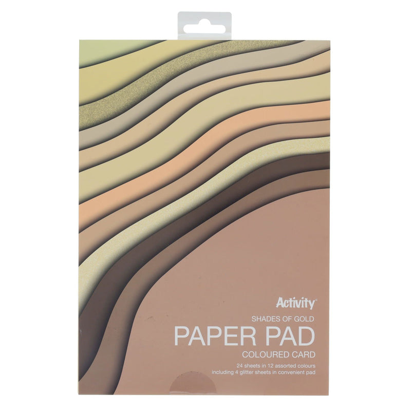 Premier Activity A4 Paper Pad - 24 Sheets - 180gsm - Shades of Gold