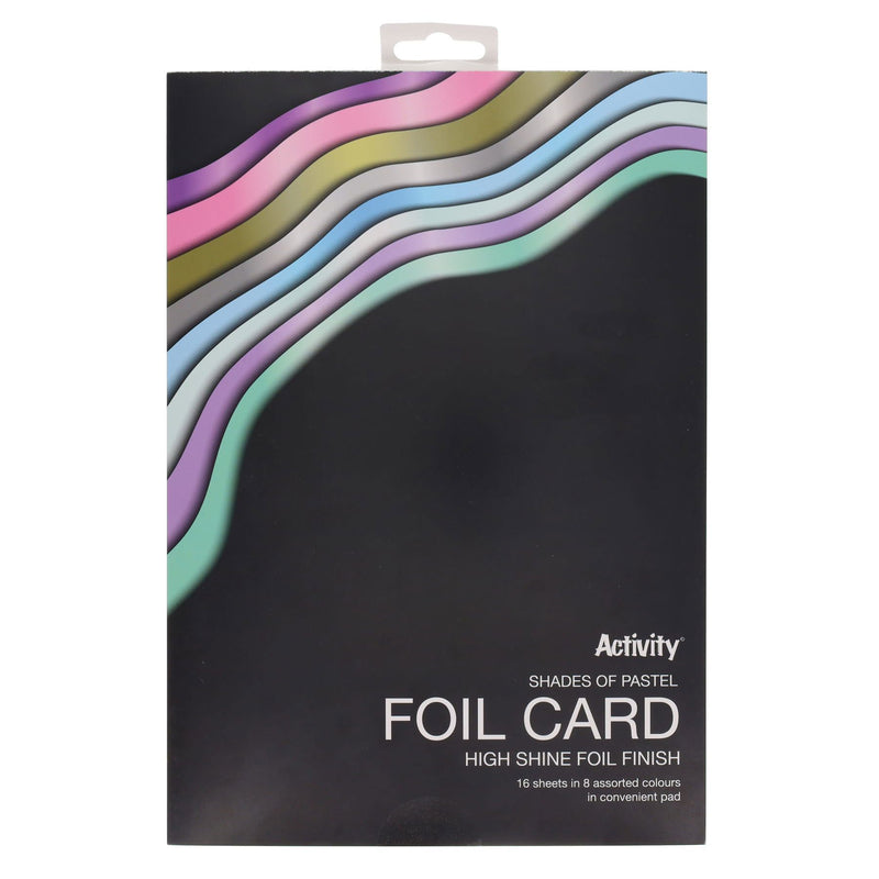 Premier Activity A4 Foil Card - 16 Sheets - 220gsm - Shades of Pastels