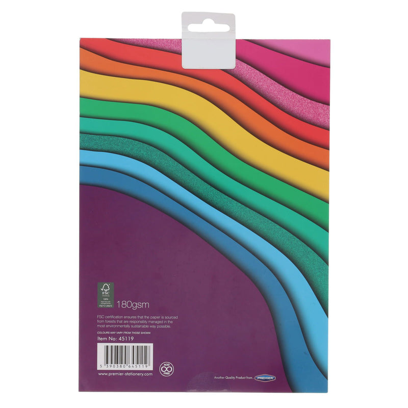 Premier Activity A4 Paper Pad - 24 Sheets - 180gsm - Shades of Rainbow