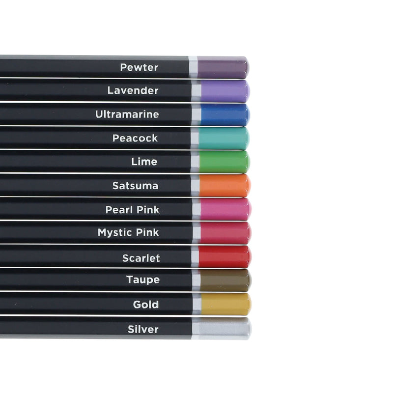 Icon Tin Watercolour Pencils - Metallic - Box 12