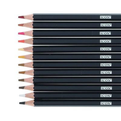 Icon Tin Colouring Pencils - Skin Tone - Box 12