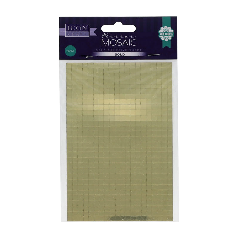 Icon Craft Mirror Mosaic Self Adhesive Sheet - Gold - 5mm