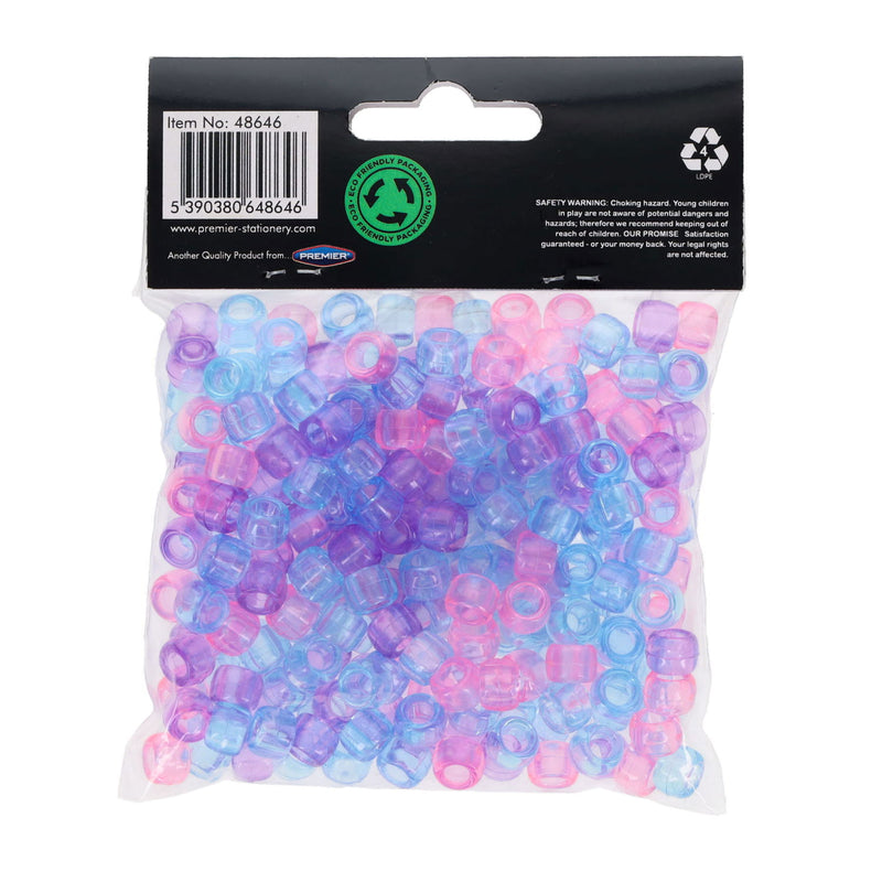 Crafty Bitz Round Clear Pastel Beads - Assorted - 50g