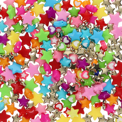 Crafty Bitz Stars & Heart Beads - Assorted - 50g