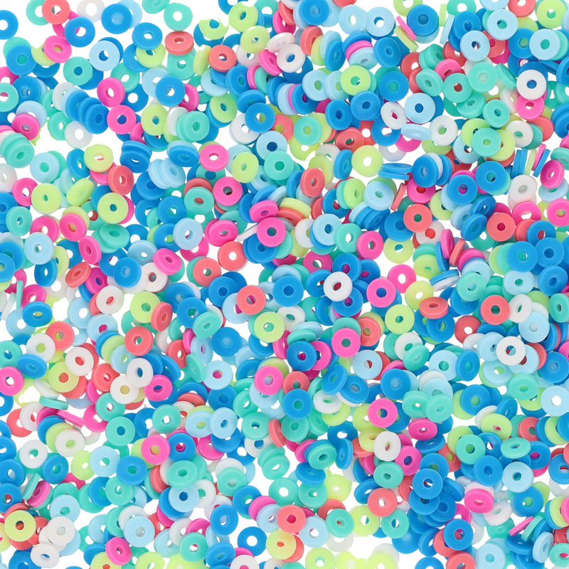 Crafty Bitz Flat Aqua Beads - Assorted - 50g