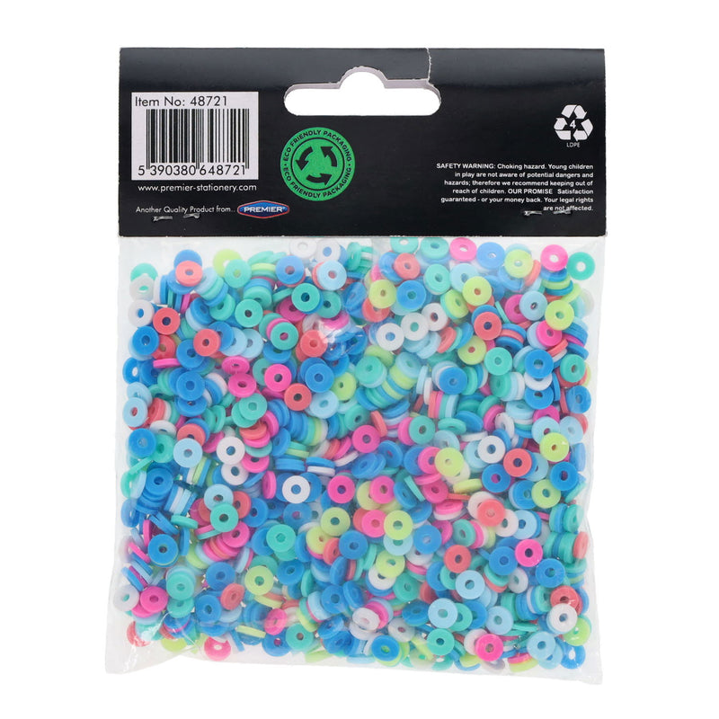 Crafty Bitz Flat Aqua Beads - Assorted - 50g