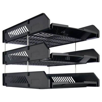 Concept Three Tiered Paper Tray - Black