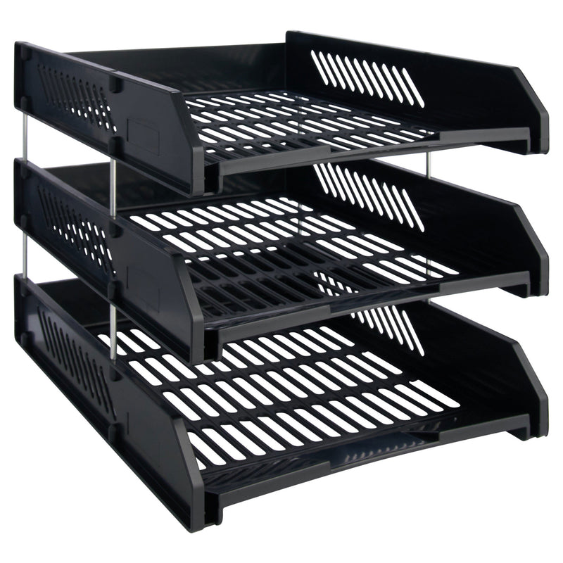 Concept Three Tiered Paper Tray - Black