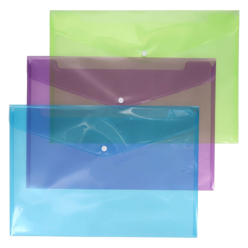 Concept Multipack | A3 Document Wallets - Clear - Pack of 3