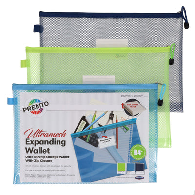 Premto Multipack | B4+ Ultramesh Expanding Wallet with Zip - Pack of 3