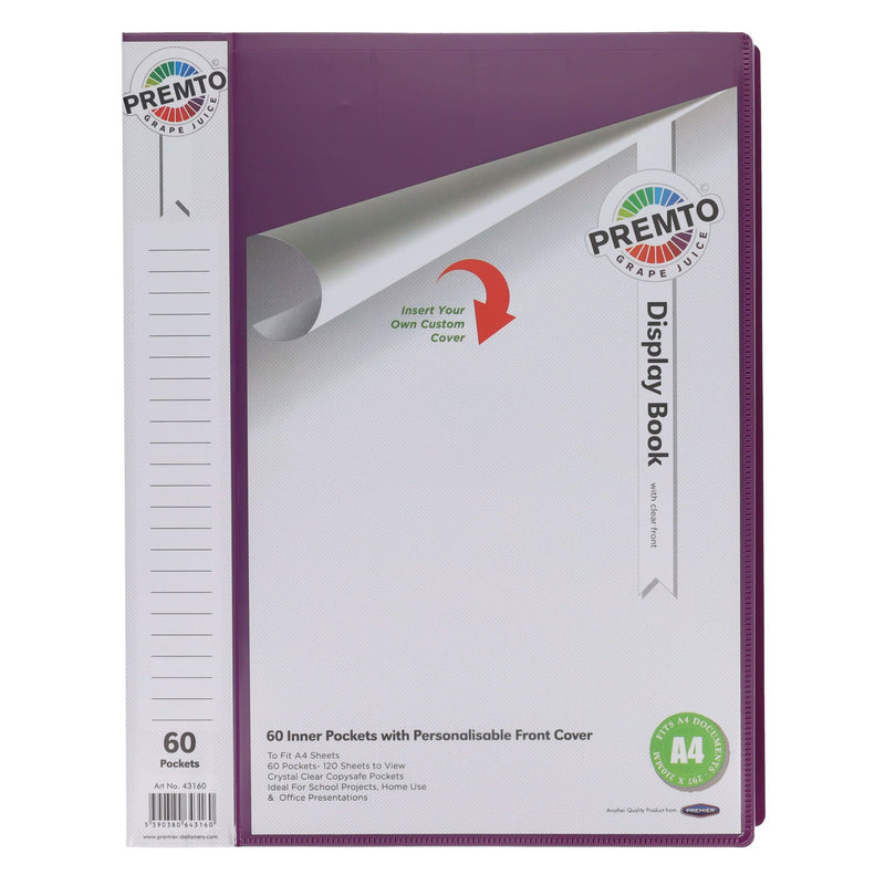 Premto A4 60 Pockets Display Book - Grape Juice