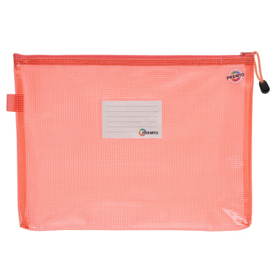 Premto A4+ Extra Durable Mesh Wallet with Zip - Pink Sherbet