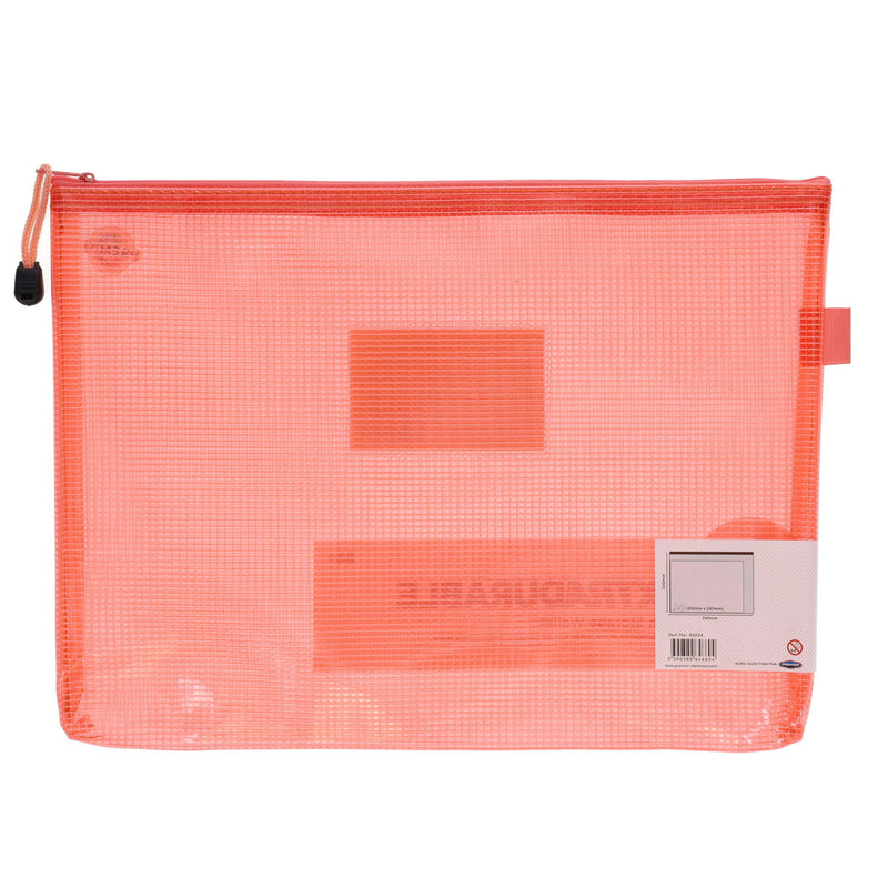Premto A4+ Extra Durable Mesh Wallet with Zip - Pink Sherbet