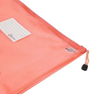 Premto A4+ Extra Durable Mesh Wallet with Zip - Pink Sherbet