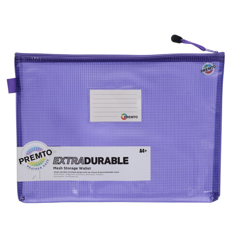 Premto A4+ Extra Durable Mesh Wallet with Zip - Heather Haze