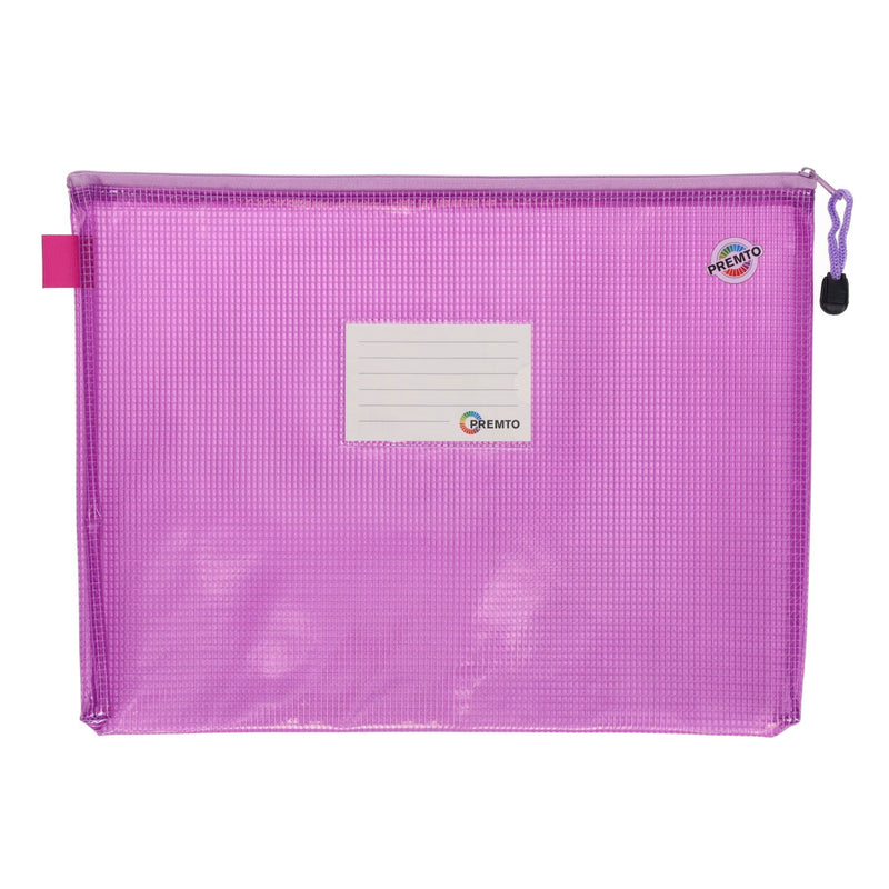 Premto Pastel A4+ Extra Durable Mesh Storage Wallet - Pack of 5