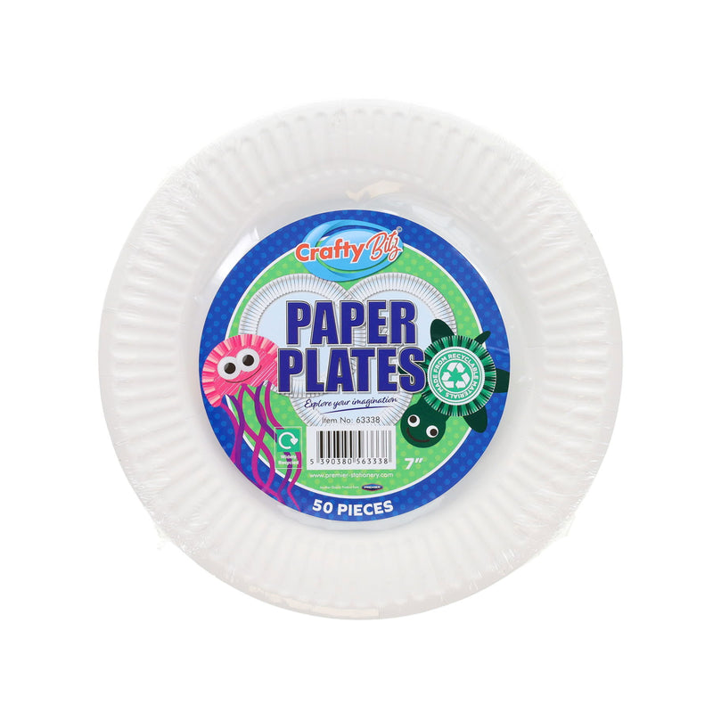 Crafty Bitz Paper Plates - 7 inch - Pack of 50