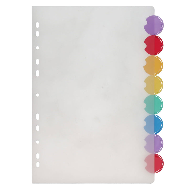 Premier Office A4 Designer Subject Dividers - Round Tab Design - 8 Tabs