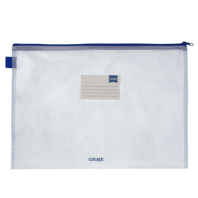 Concept Multipack | B4 Durable Mesh Wallets with Zip - Clear - Pack of 3