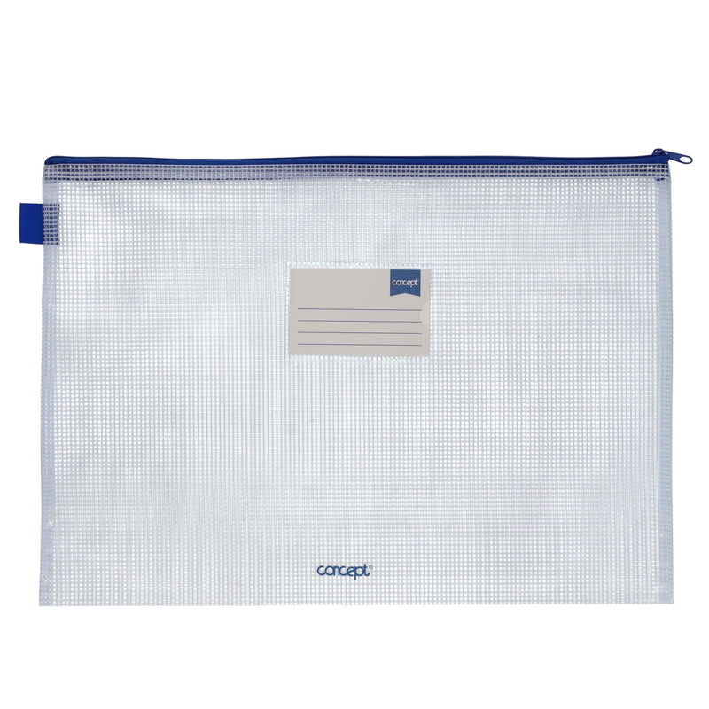 Concept Multipack | B4 Durable Mesh Wallets with Zip - Clear - Pack of 3