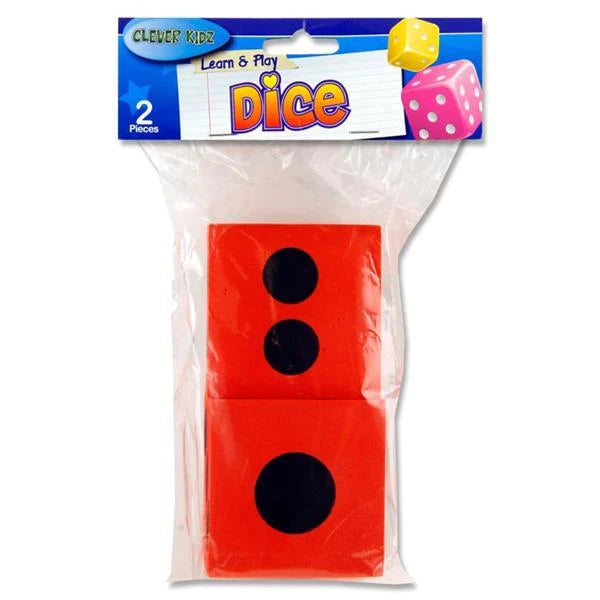 Clever Kidz Learn & Play Giant Dice - Red - Pack of 2