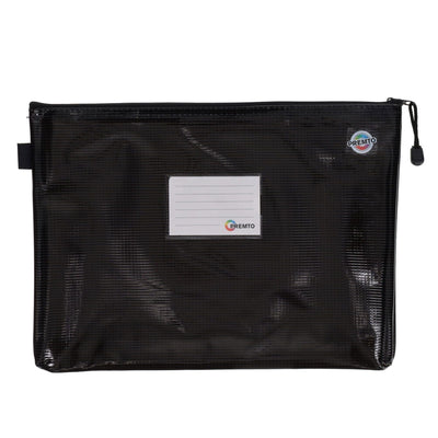 Premto A4+ Extra Durable Mesh Wallet with Zip - Jet Black