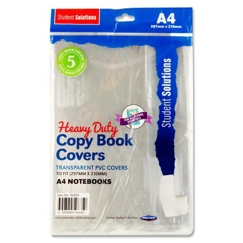 Student Solutions A4 Heavy Duty Copy Book Covers - Pack of 5