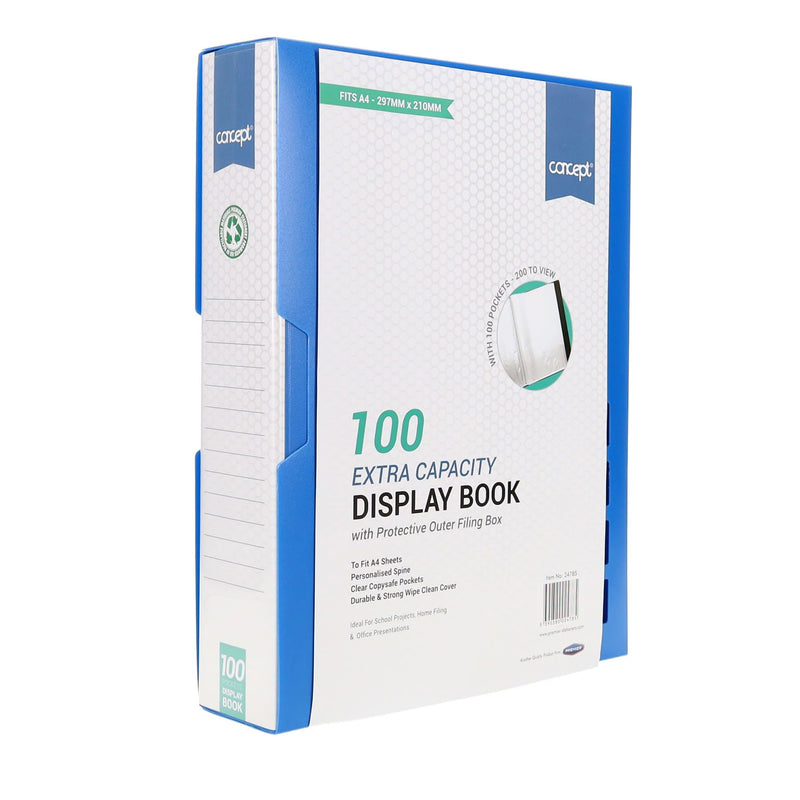 Concept A4 Display Book - Blue - 100 Pockets