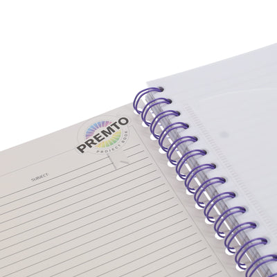 Premto Pastel A5 Wiro Project Book - 5 Subjects - 250 Pages - Heather Haze