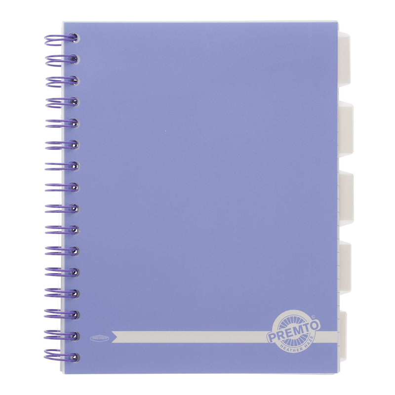 Premto Pastel A5 Wiro Project Book - 5 Subjects - 250 Pages - Heather Haze