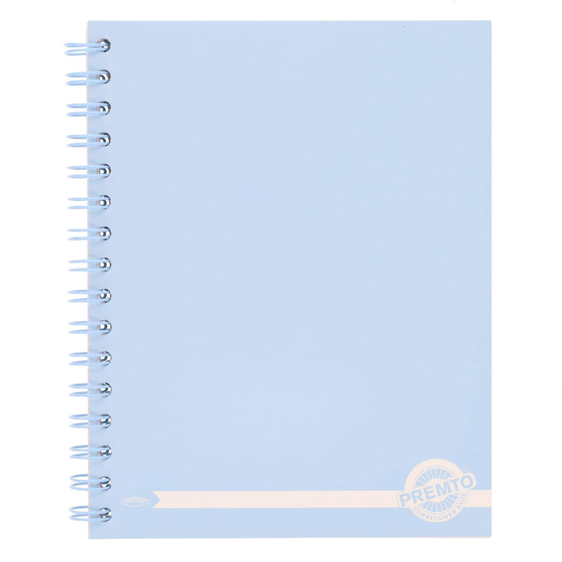 Premto Pastel A5 Wiro Notebook - 200 Pages - Cornflower Blue