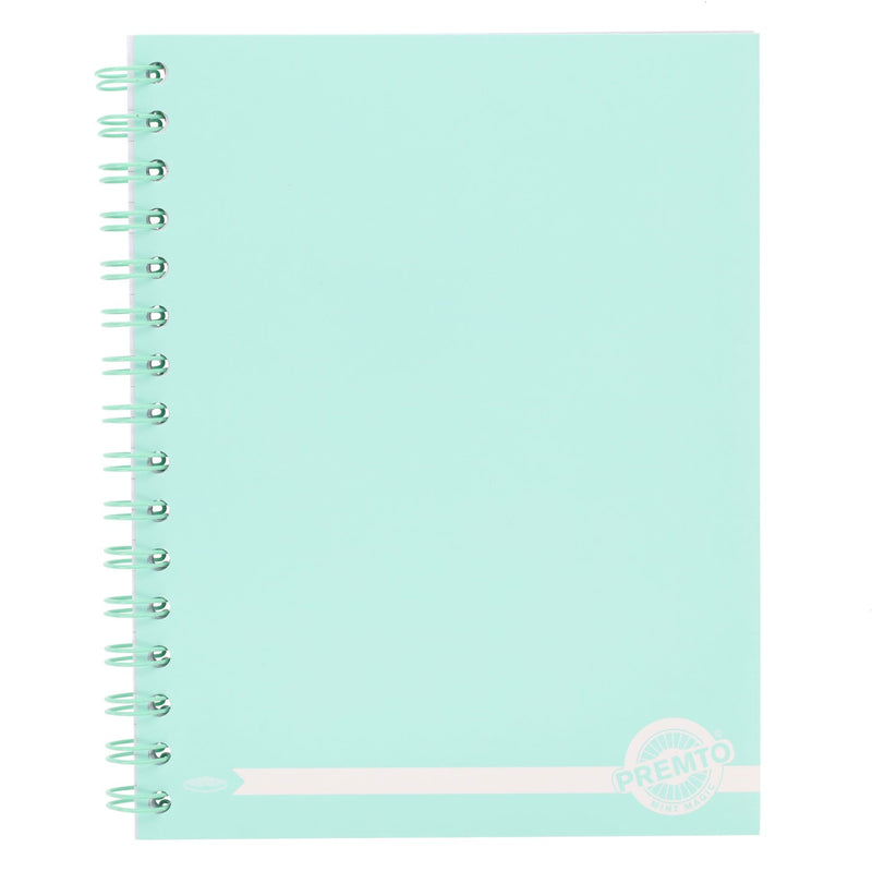 Premto Pastel A5 Wiro Notebook - 200 Pages - Mint Magic