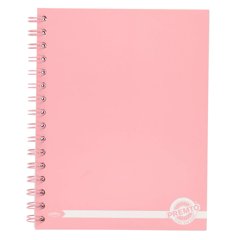 Premto Pastel A5 Wiro Notebook - 200 Pages - Pink Sherbet