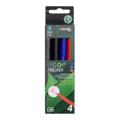 Concept Green Eco 0.5mm Fineliner Pens - Box of 4