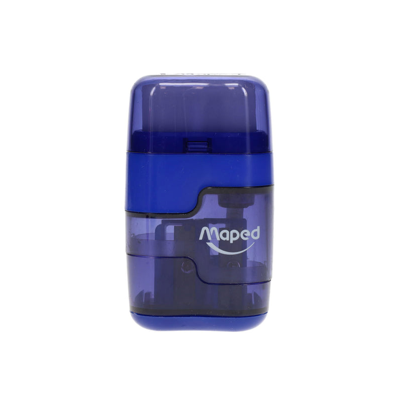 Maped Duo Connect Twin Hole Sharper & Eraser - Translucent Blue