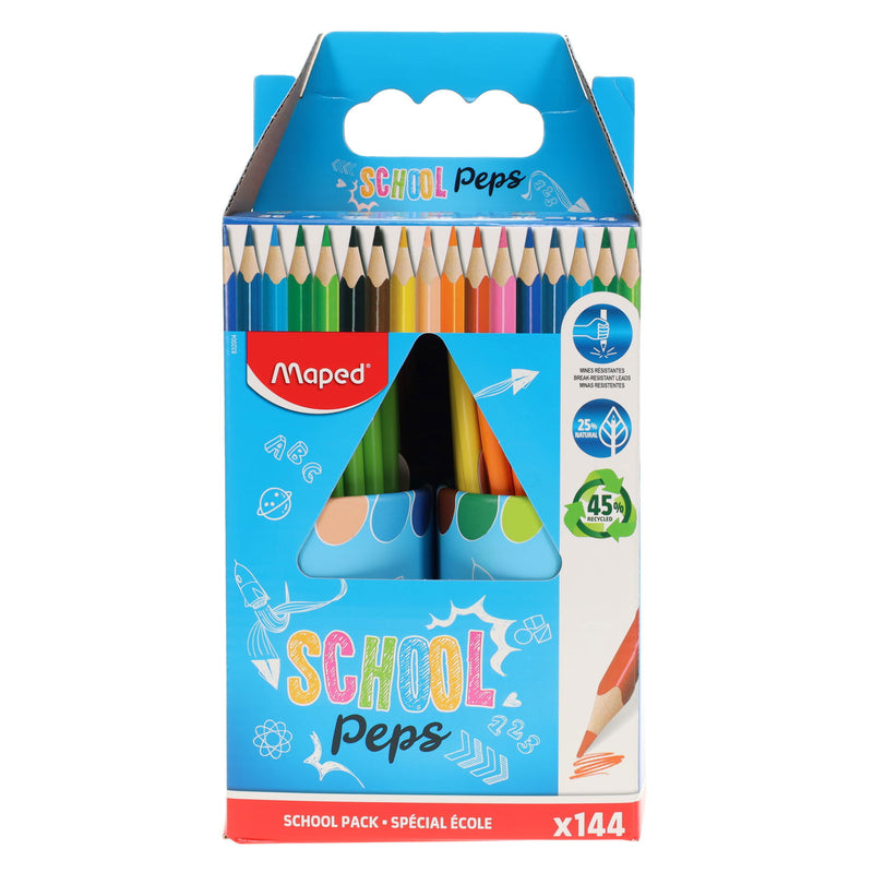 Maped Schoolpack Colouring Pencils School Peps - Pack of 144