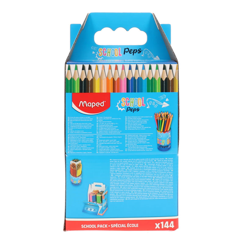 Maped Schoolpack Colouring Pencils School Peps - Pack of 144