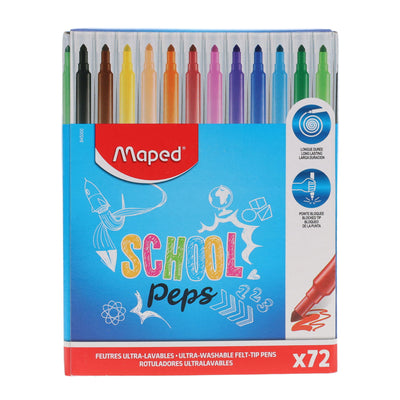 Maped Schoolpack Color'peps Long Life Colour Markers - Box of 72