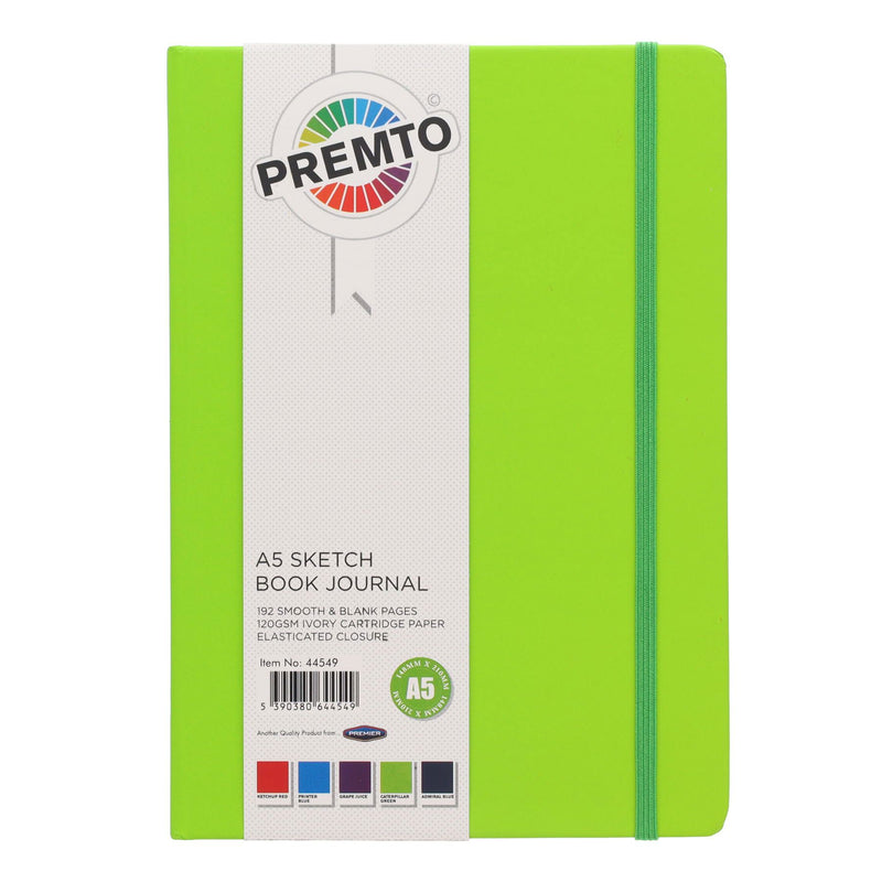 Premto A5 Journal & Sketch Book - 192 Pages - Caterpillar Green