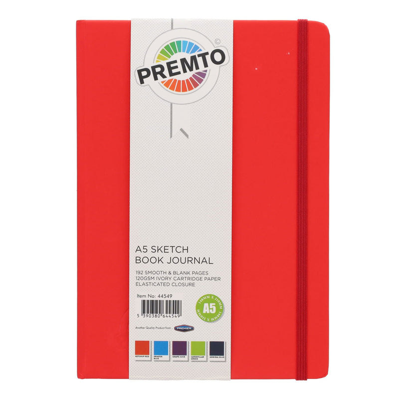 Premto A5 Journal & Sketch Book - 192 Pages - Ketchup Red