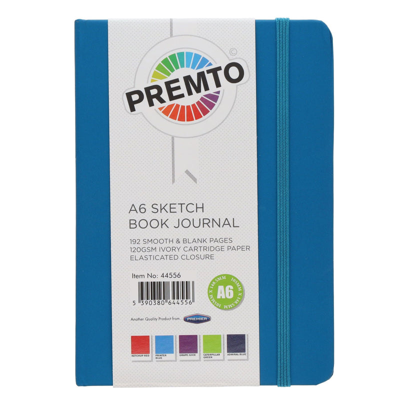 Premto A6 Journal & Sketch Book - 192 Pages - Printer Blue