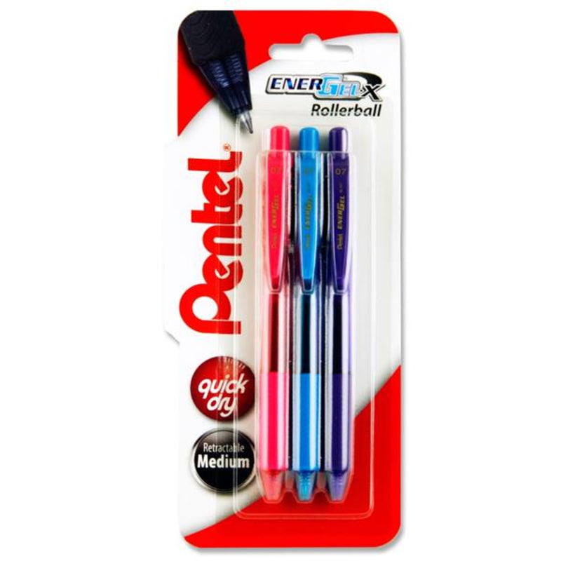 Pentel Energel-X Bl107 Rollerball Gel Pens Fashion Pack