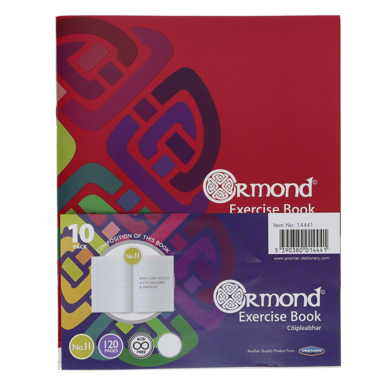 Ormond Multipack | No.11 Exercise Book - 120 Pages - Pack of 10