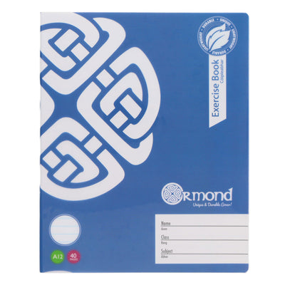 Ormond A12 Durable Cover Margin Ruled Exercise Book - 40 Pages